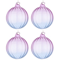 Palline di Natale in Vetro Viola e Blu Design Moderno Slab Diametro: 100 mm