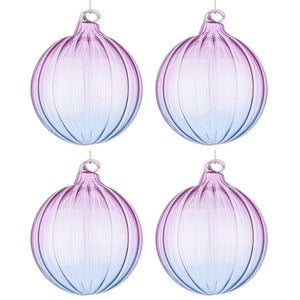 Palline di Natale in Vetro Viola e Blu Design Moderno Slab Diametro: 100 mm