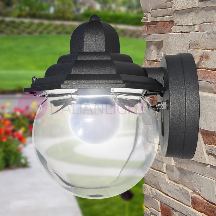 MASSIOLA Mini Lanterna Applique per Esterno con Vetro Trasparente GARDENLIGHT