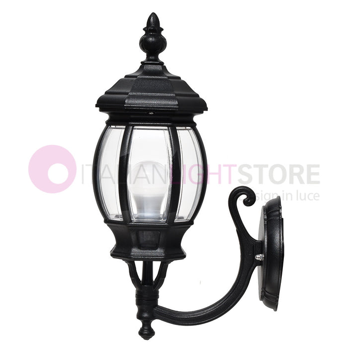 ENEA Lanterna a Parete in Alluminio Lampada per Esterno Classica NERO GARDENLIGHT