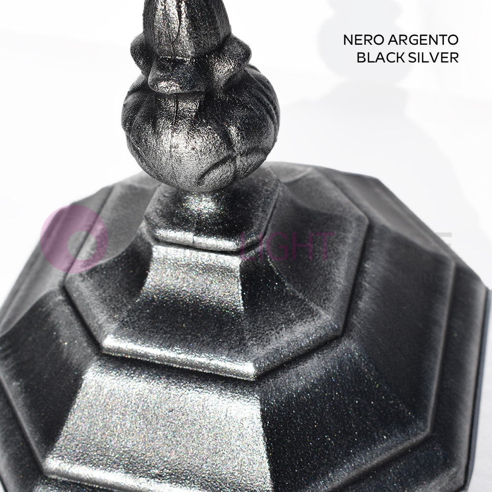 ENEA Lanterna a Parete in Alluminio Lampada per Esterno Classica NERO-ARGENTO GARDENLIGHT