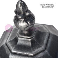 ENEA Lanterna a Parete in Alluminio Lampada per Esterno Classica NERO-ARGENTO GARDENLIGHT