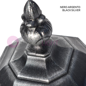 ENEA Lanterna a Parete in Alluminio Lampada per Esterno Classica NERO-ARGENTO GARDENLIGHT