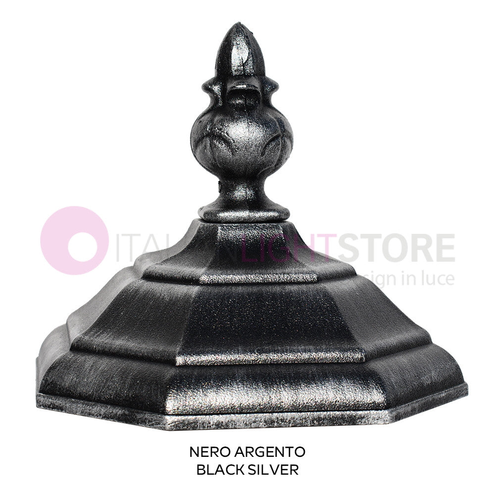 ENEA Lanterna a Parete in Alluminio Lampada per Esterno Classica NERO-ARGENTO GARDENLIGHT