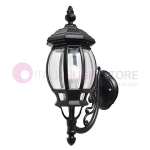 ENEA Lanterna a Parete in Alluminio Lampada per Esterno Classica NERO GARDENLIGHT