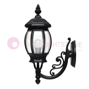 ENEA Lanterna a Parete in Alluminio Lampada per Esterno Classica NERO GARDENLIGHT