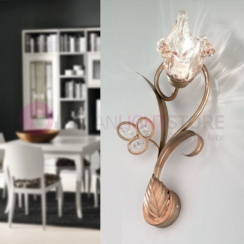 SOFIA Lampada a Parete Applique 1 Luce Stile Classico Rustico