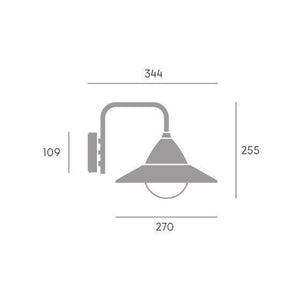 Applique Lato Basso Contemporanea Yukon Alluminio Metallo Grafite 20W Led Cct3