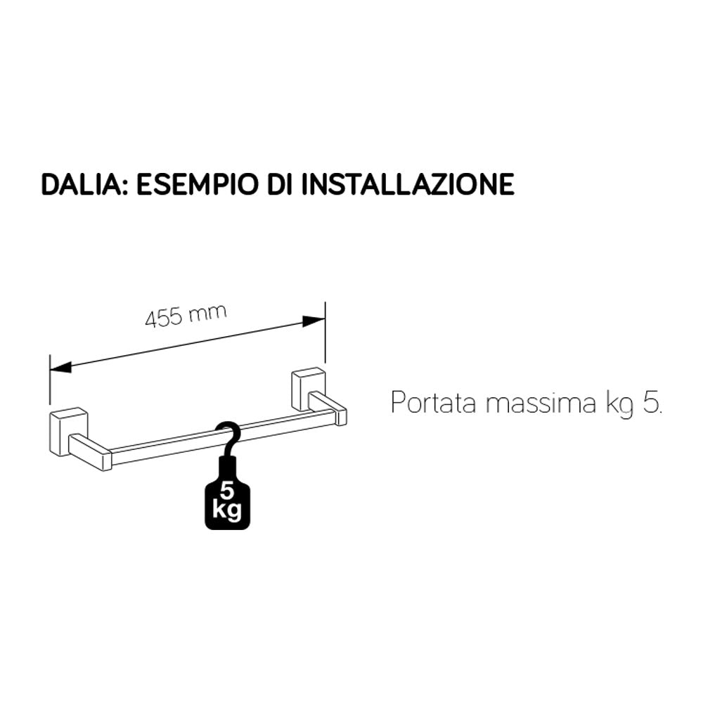 Barra portasalviette magnetica abs cromato Lazzarini Dalia 400 mm