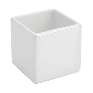 PORTASPAZZOLINI IN CERAMICA MODELLO CUBA DIM. CM(LXPXH):9,5X9,5X8,5 BIANCO   Idroweb