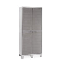 Armadio in resina alto mobile per esterno portascope effetto legno 78x46x182h