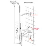 COLONNA PANNELLO DOCCIA IN ACCIAIO SATINATO H.150x22x45cm 4 FUNZIONI "NEW YORK" FERIDRAS 980002