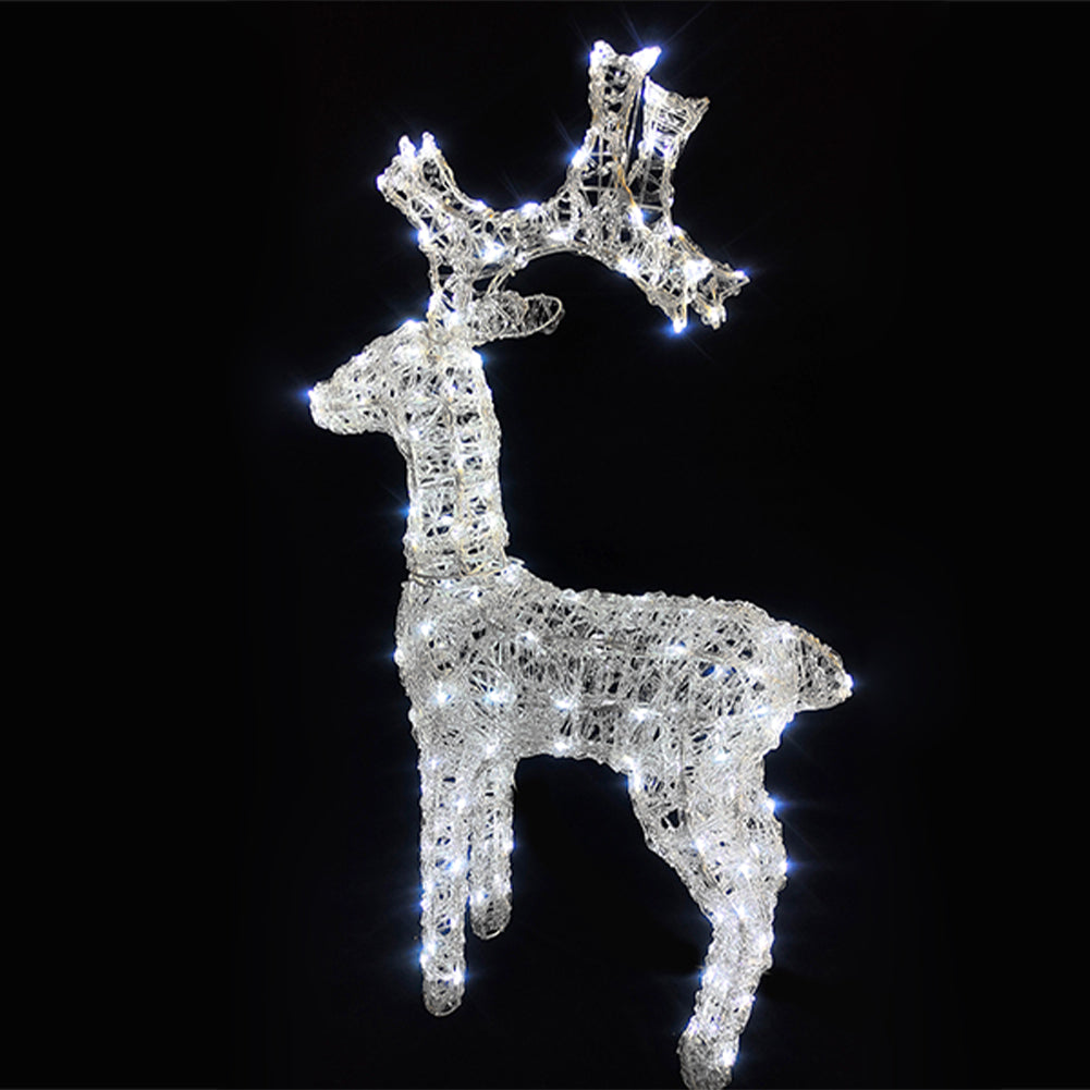 Renna Luminosa Natalizia Esterno 100 cm Decorazione Addobbo Natale Bianco Freddo