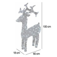 Renna Luminosa Natalizia Esterno 100 cm Decorazione Addobbo Natale Bianco Freddo