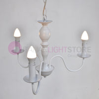 AFRODITE Lampadario Candelabro a 3 Bracci Bianco Stile Provenzale