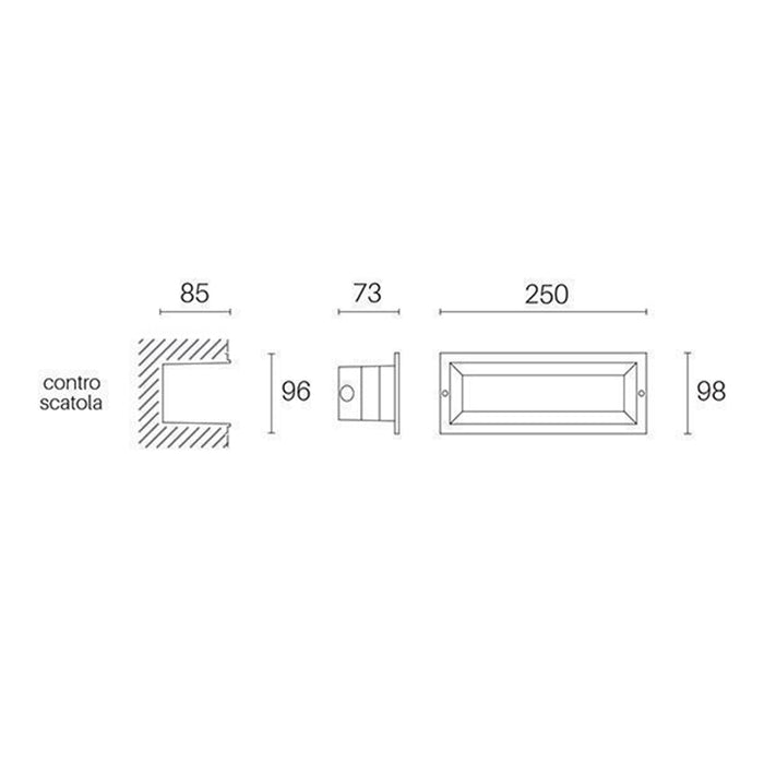 Lampada Da Incasso Contemporanea Mask Alluminio Grafite 12W Led 3000K