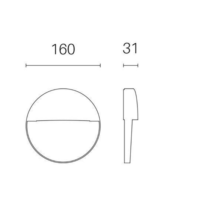 Segnapasso Moderno Geo Round Alluminio Grafite 6W Led 3000K