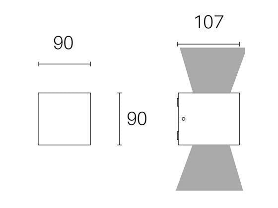 Applique da Esterno a LED 6W+6W 3000K Sovil Grigio