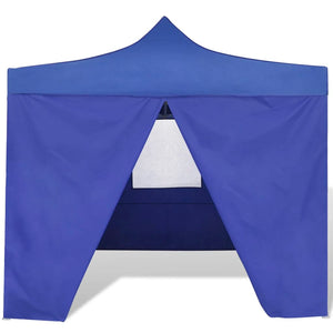 Tenda Pieghevole Blu 3 x 3 m con 4 Pareti