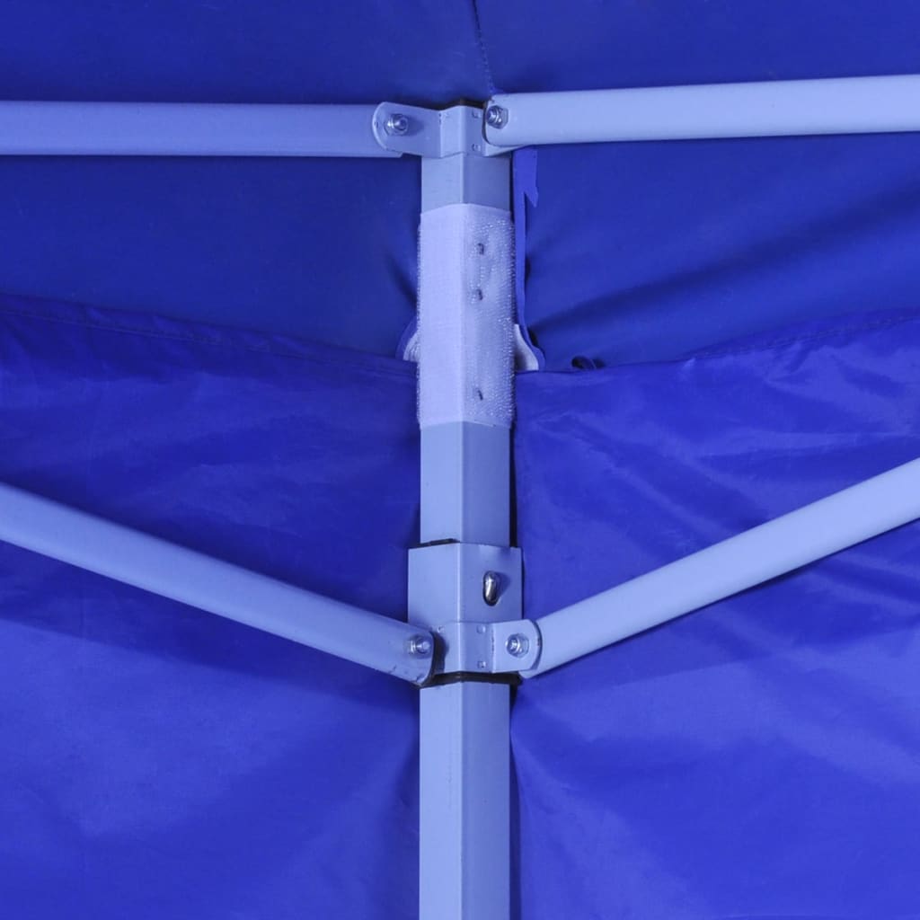 Tenda Pieghevole Blu 3 x 3 m con 4 Pareti