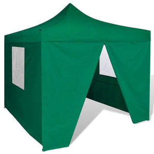 Tenda Pieghevole Verde 3 x 3 m con 4 Pareti