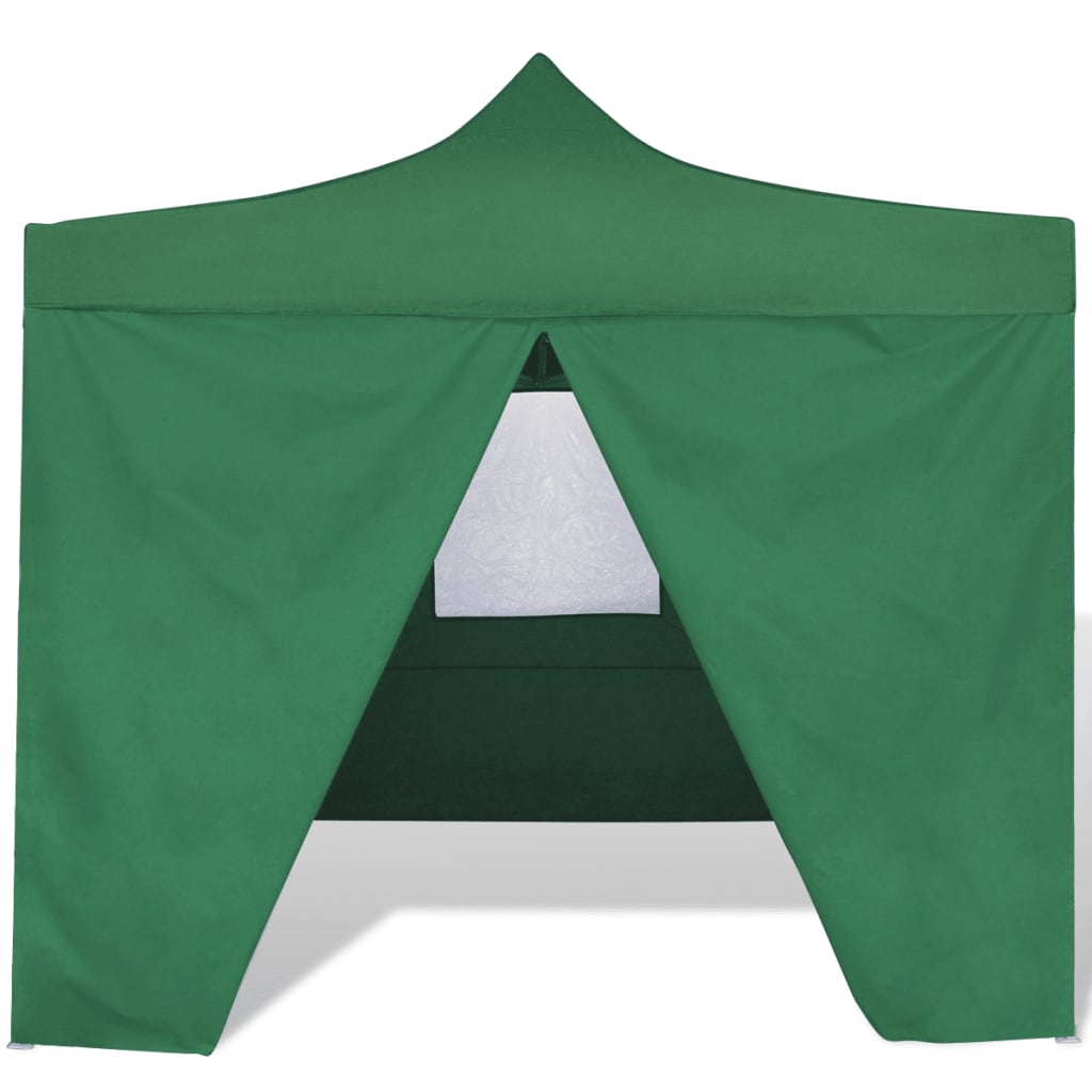 Tenda Pieghevole Verde 3 x 3 m con 4 Pareti