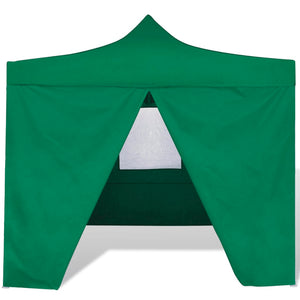 Tenda Pieghevole Verde 3 x 3 m con 4 Pareti