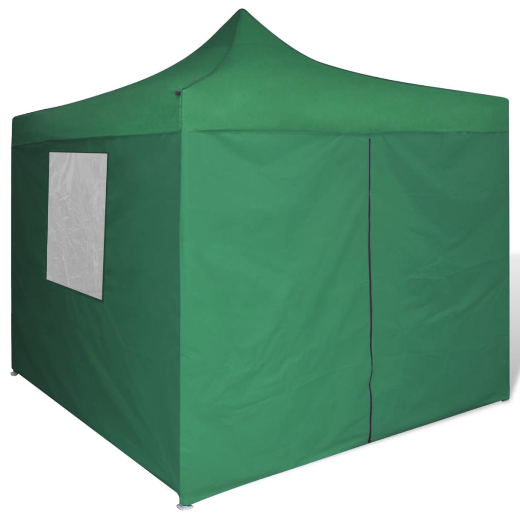 Tenda Pieghevole Verde 3 x 3 m con 4 Pareti