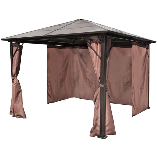 Gazebo con Tenda Marrone in Alluminio 300 x 300 cm