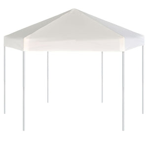 Gazebo Esagonale Pop-Up con 6 Pareti Bianco Crema 3,6x3,1 m