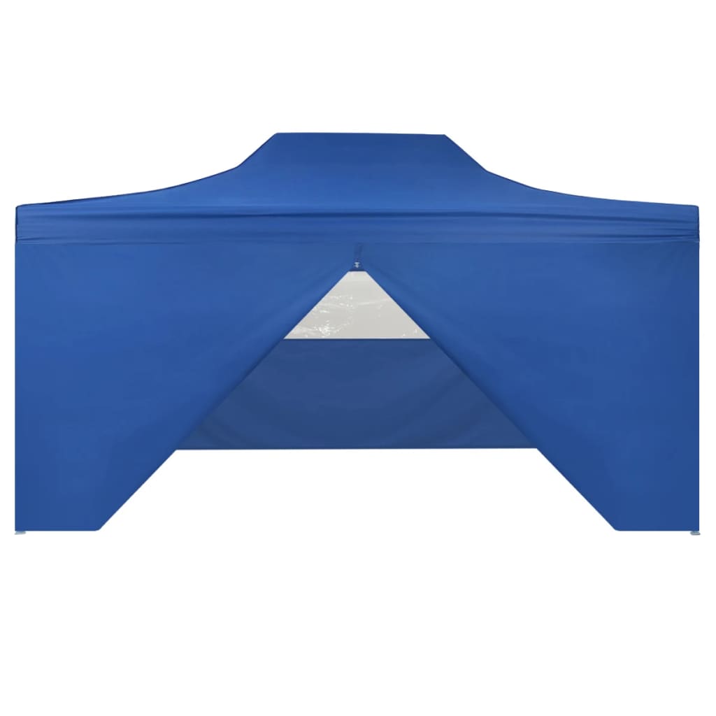 Tenda Pieghevole Pop-Up con 4 Pareti Laterali 3x4,5 m Blu