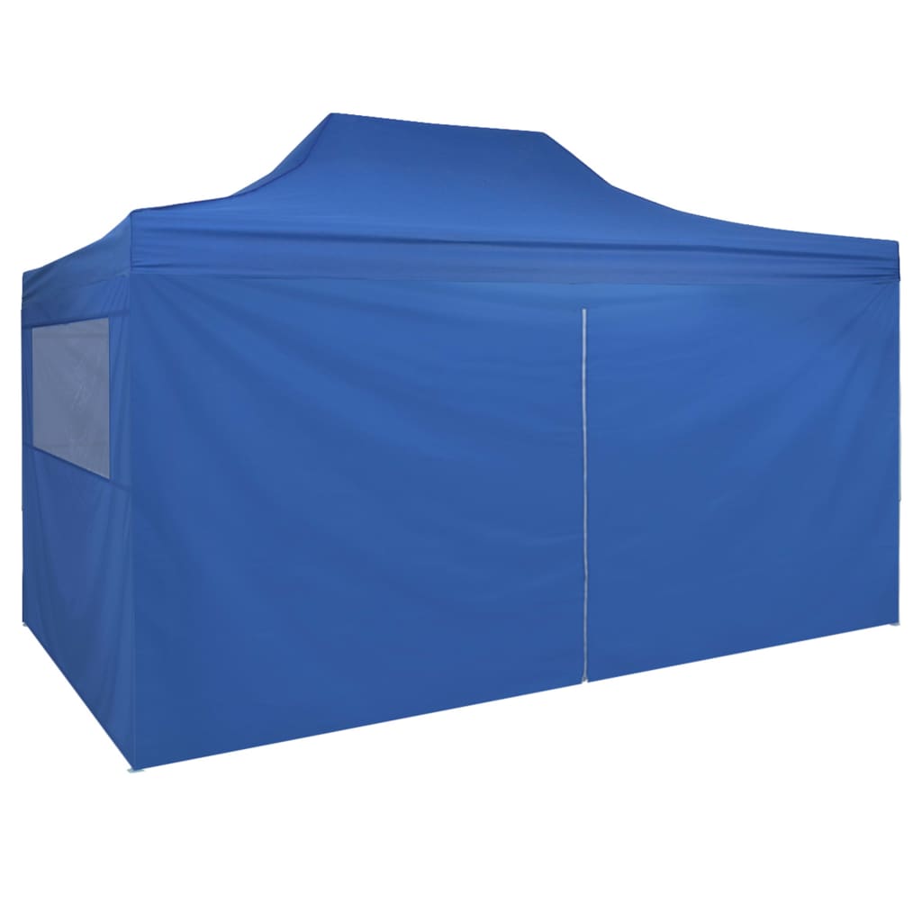 Tenda Pieghevole Pop-Up con 4 Pareti Laterali 3x4,5 m Blu