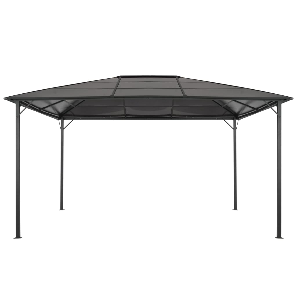 Gazebo con Tetto in Alluminio 4x3x2,6 m Nero