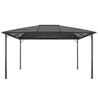 Gazebo con Tetto in Alluminio 4x3x2,6 m Nero