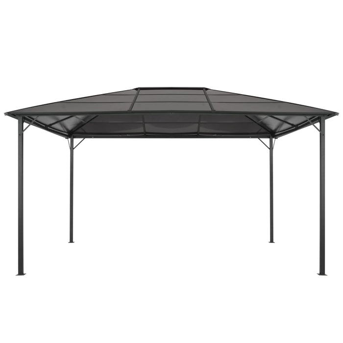 Gazebo con Tetto in Alluminio 4x3x2,6 m Nero