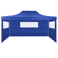 Tenda Pieghevole con 3 Pareti 3x4,5 m Blu