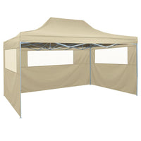 Tenda Pieghevole con 3 Pareti 3x4,5 m Crema