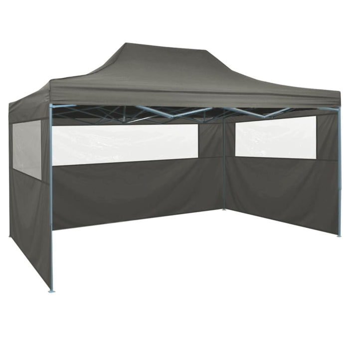 Tenda Pieghevole con 3 Pareti 3x4,5 m Antracite