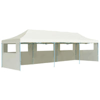 Tenda Pieghevole Pop-Up con 5 Pareti Laterali 3x9 m Crema