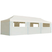 Tenda Pieghevole Pop-Up con 8 Pareti Laterali 3x9 m Crema