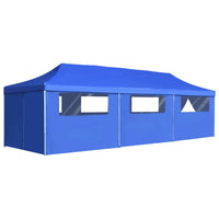 Tenda Pieghevole Pop-Up con 8 Pareti Laterali 3x9 m Blu