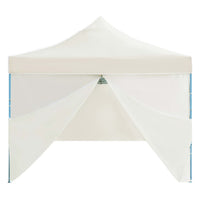 Tenda Pieghevole Pop-Up con 8 Pareti Laterali 3x9 m Crema