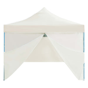 Tenda Pieghevole Pop-Up con 8 Pareti Laterali 3x9 m Crema