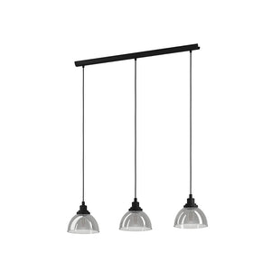 Lampadario Moderno Beleser 3 Luci Acciaio Nero