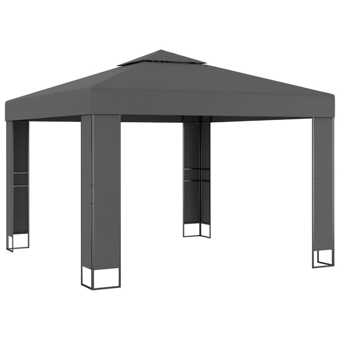 Gazebo con Tetto Doppio 3x3 m Antracite