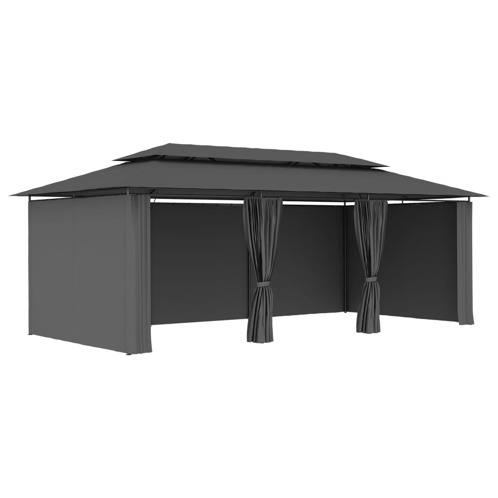 Gazebo con Tende 600x298x270 cm Antracite