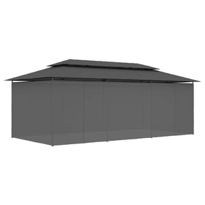 Gazebo con Tende 600x298x270 cm Antracite