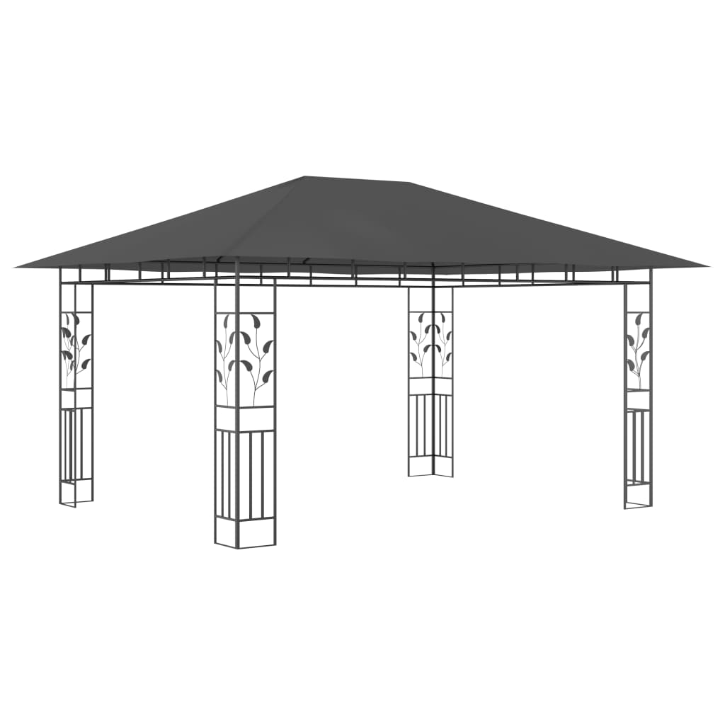 Gazebo con Zanzariera 4x3x2,73 m Antracite 180 g/mq