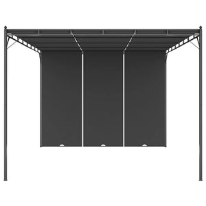 Gazebo da Giardino con Tenda Laterale 4x3x2,25 m Antracite