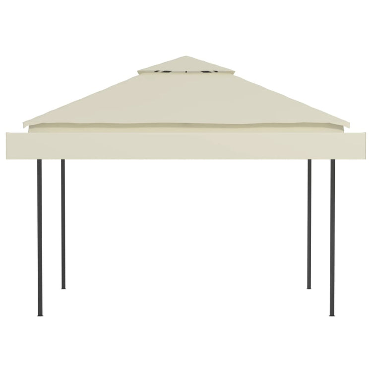 Gazebo con Tetto Doppio Estendibile 3x3x2,75 m Crema 180 g/mq